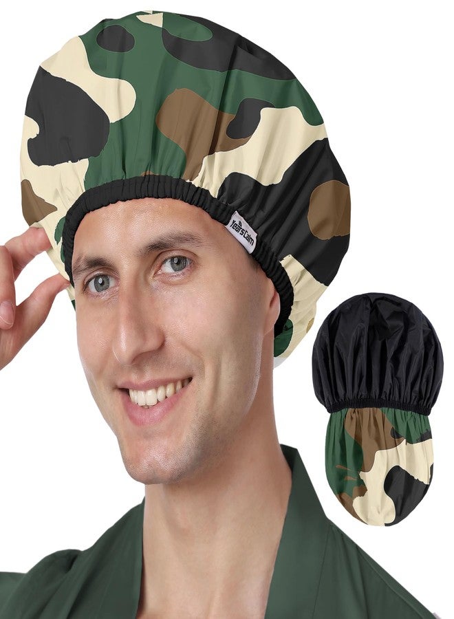 Years calm Shower Cap for Men, Waterproof Reusable Hair Cap with Dual-Layer Design, Reversible Double-Sided Use, Stretchable Elastic Band, Comfortable Fit for Shower, Gym, Hair Care & Travel - Image 1